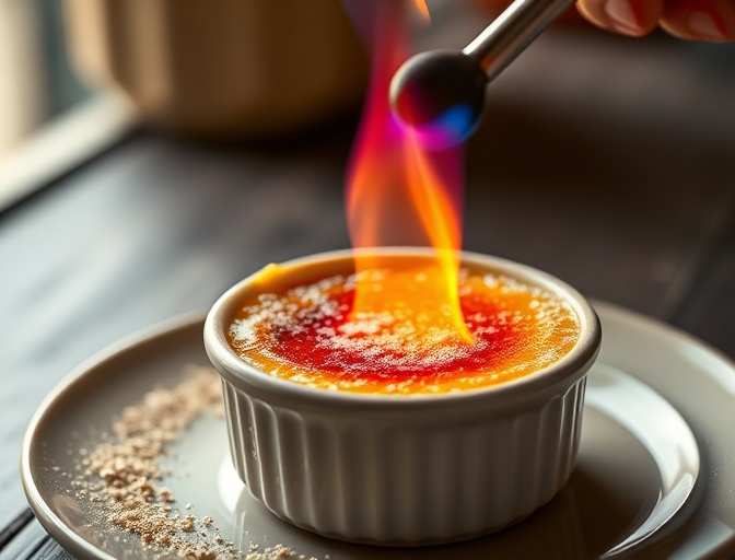 Crème brûlée vanille, restaurant Le Jardin Doré, Paris 3e arrondissement, Chef Antoine Dubois