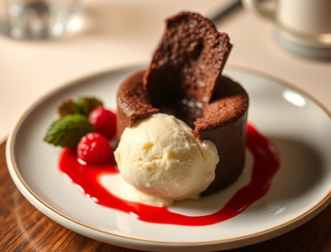 Soufflé au chocolat, restaurant Le Jardin Doré, Paris 3e arrondissement, Chef Antoine Dubois