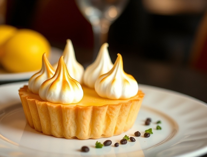 Tarte au citron meringuée, restaurant Le Jardin Doré, Paris 3e arrondissement, Chef Antoine Dubois