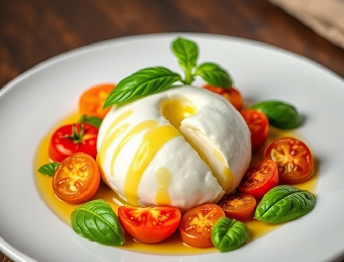 Burrata aux Tomates Anciennes, restaurant Le Jardin Doré, Paris 3e arrondissement, Chef Antoine Dubois