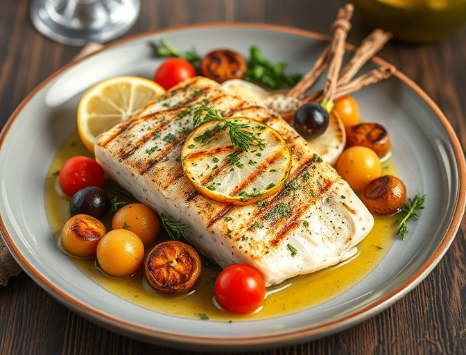 Loup de Mer Grillé, restaurant Le Jardin Doré, Paris 3e arrondissement, Chef Antoine Dubois