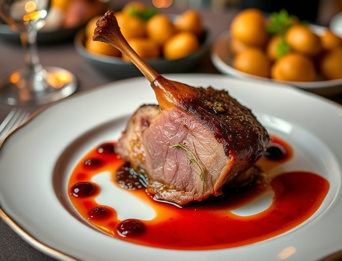Confit de canard du Périgord, restaurant Le Jardin Doré, Paris 3e arrondissement, Chef Antoine Dubois