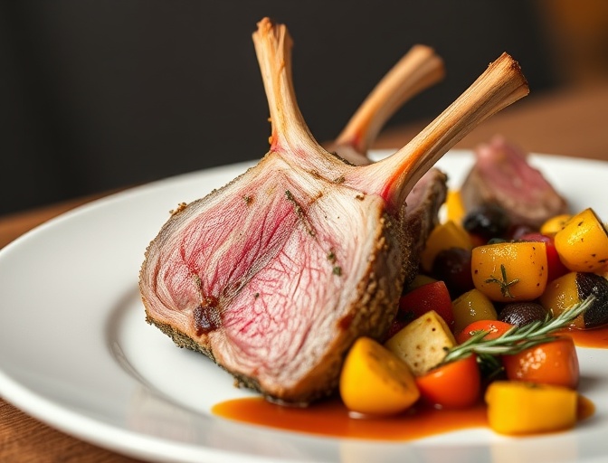 Carré d'Agneau de Sisteron, restaurant Le Jardin Doré, Paris 3e arrondissement, Chef Antoine Dubois